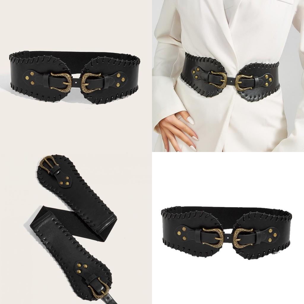 Modern Designer Metal Waist Belt For Women With Double Antique Copper Buckle For Fashion