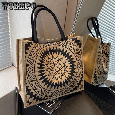 Large Capacity Single Shoulder Tote Bag for Women Ethnic Style Mommy Bag College Student Handbag