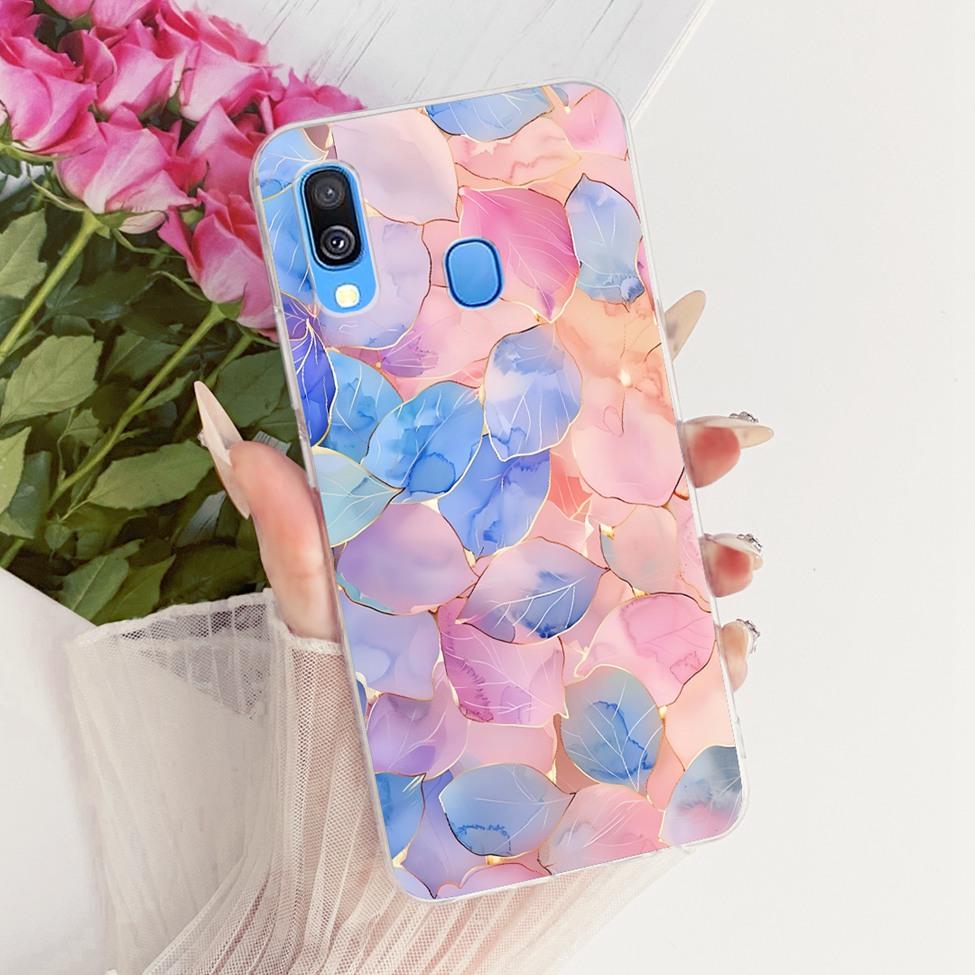 For Samsung A40 Case Transparent Cute Cat Fashion Butterfly Funny Painted Phone Casing For Samsung Galaxy A40 SM-A405F Cover