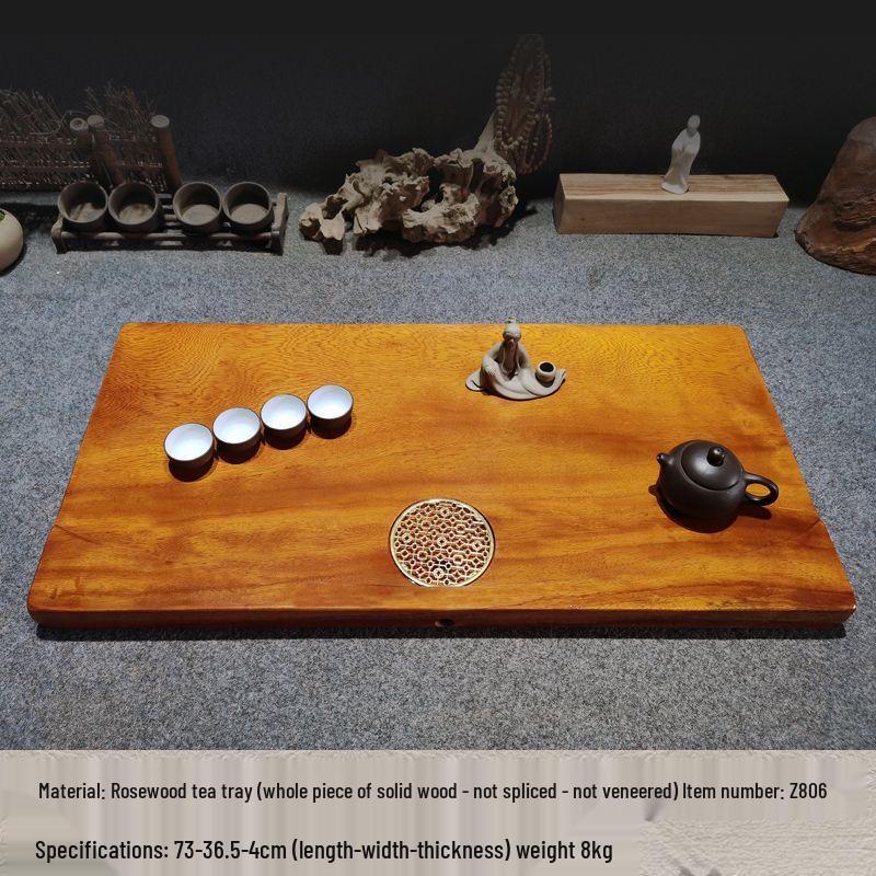 Handmade Myanmar Golden Camphor Root Carving Tea Tray