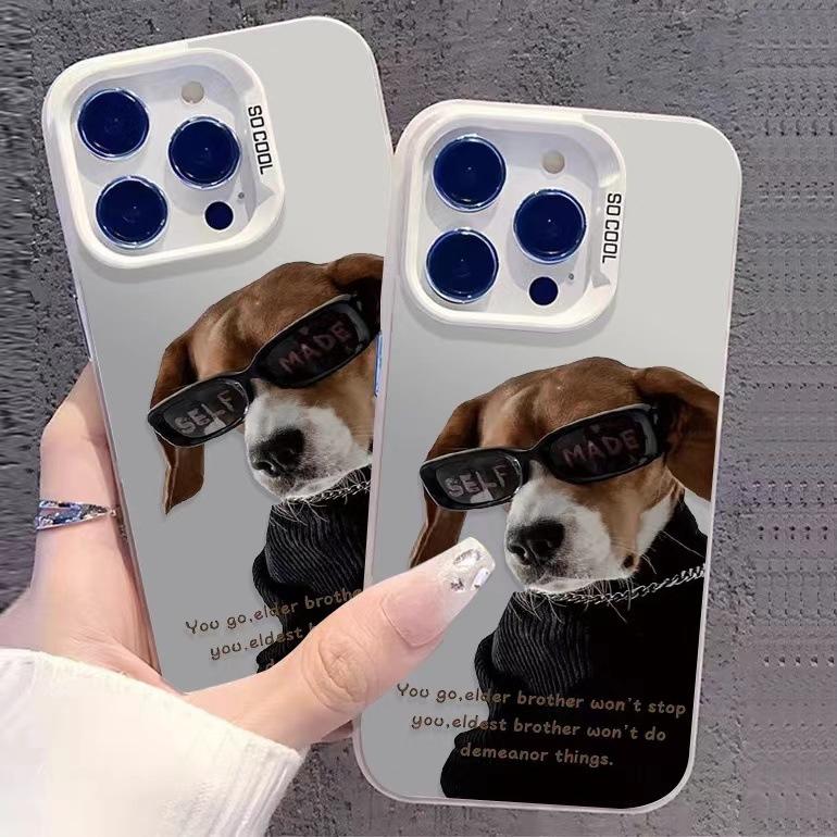 Funny Sunglasses Cat Dog Couples Phone Case for IPhone 16 15 14 13 Pro Max Soft Covers for 12 11 PRO MAX X XS 8Plus Clear Fundas