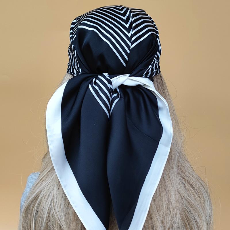 The Four Seasons Luxury Scarves Women Beach Sunscreen Square Kerchief Design Popular Silk Hijab New  Style 70X70CM Headscarf