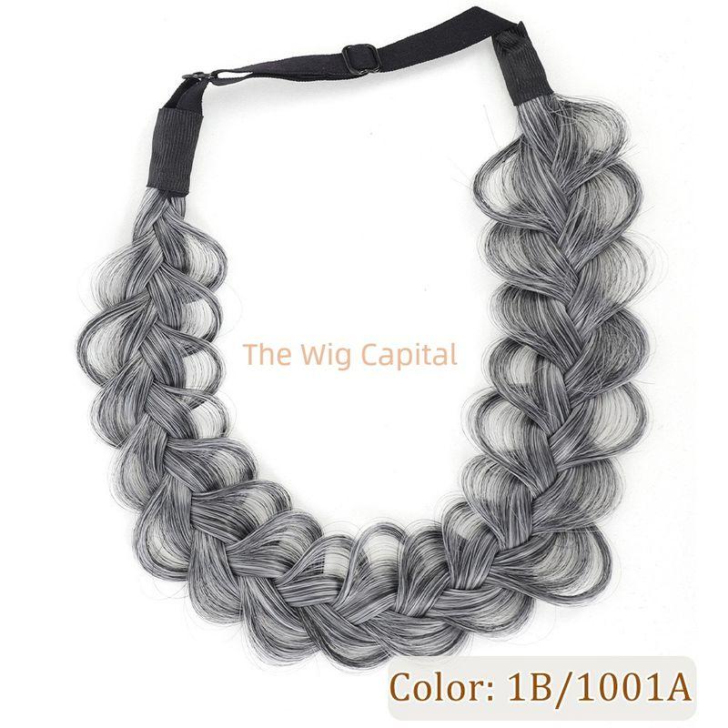 Wig Hair Hoop Female Qianjin Princess High Skull Top Twist Braid Braided Hair Headband Fluffy Artificial Hair Updo Gadget Headdress