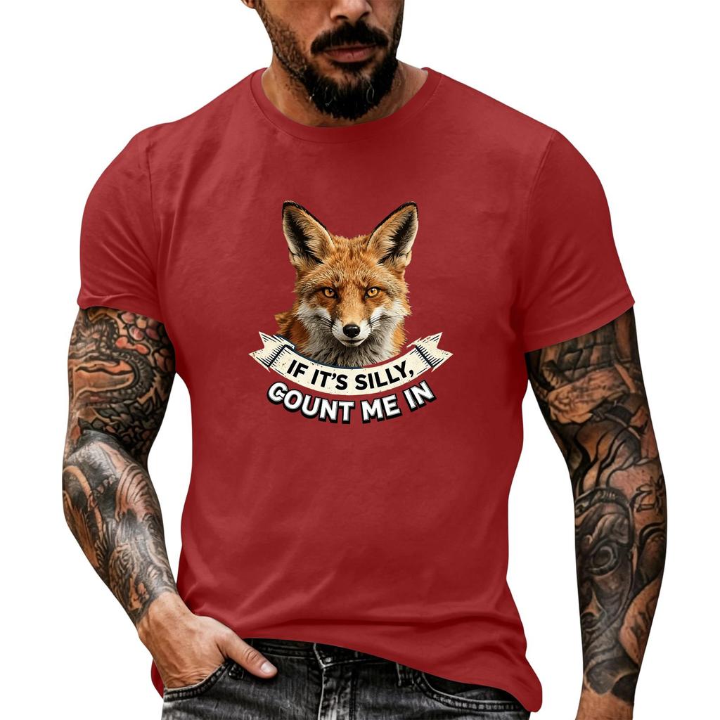 Herren Lustiger Tier-Spruch Print Vintage T-Shirt, Locker Atmungsaktiv Sommer Freizeit Oberteil