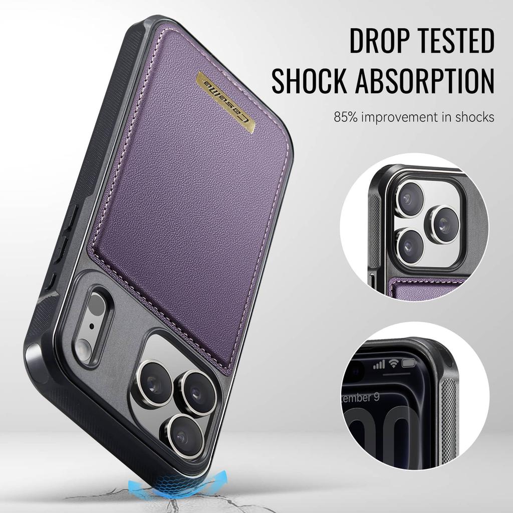 Wallet Case for iPhone 17/Air/16e/15/14/13/12/11 Pro Max 16 Plus Magnetic Card Holder RFID Detachable Kickstand Shockproof Cover