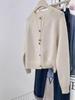 Women's Thickened Pure Wool Knit Cardigan with Round Neck & Raglan Sleeves - Casual, Versatile Autumn/Winter Outerwear