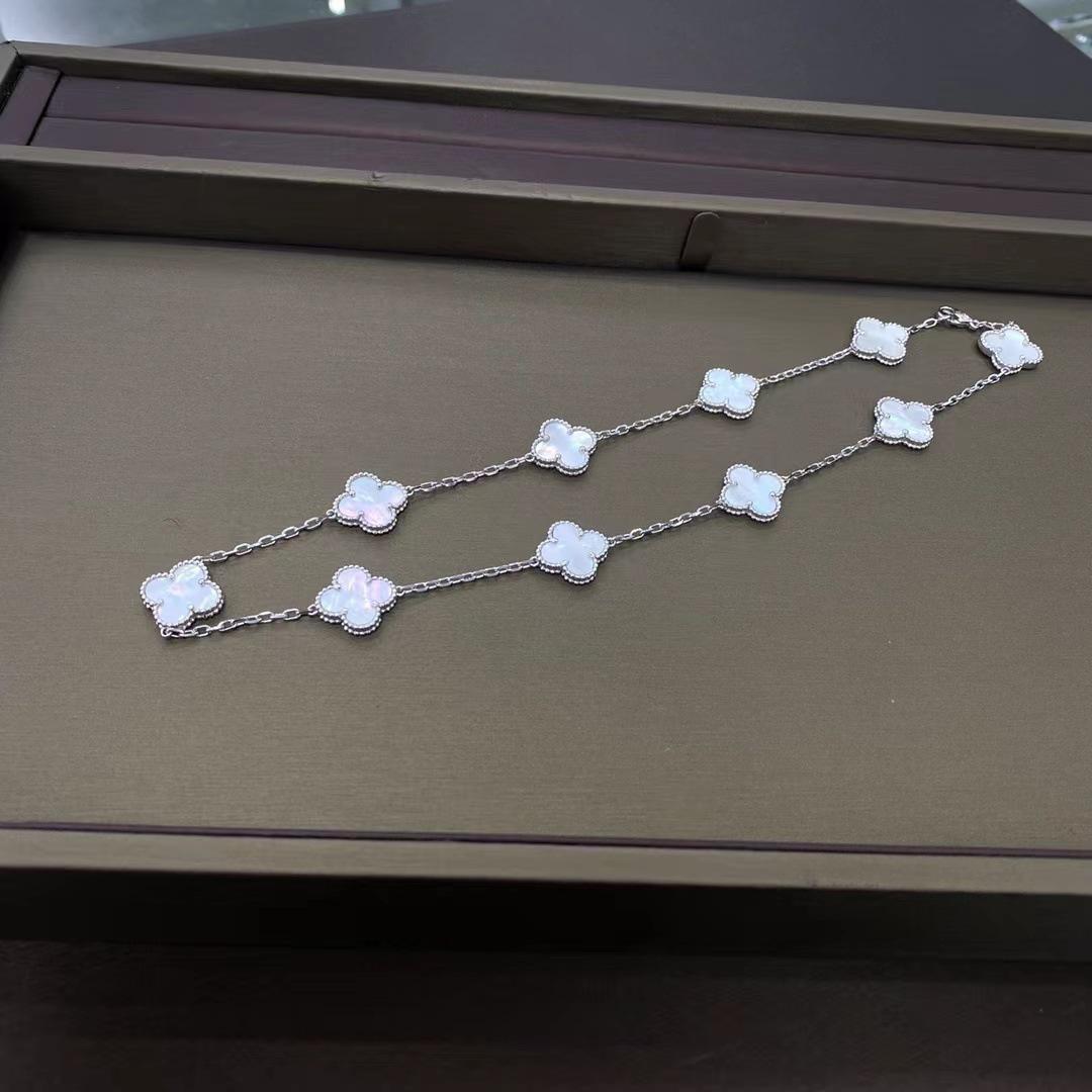 Высокая версия ожерелья «Десять цветов» Счастливый четырехлистный клевер Ожерелье «10 цветов» Цепочка на ключицу Агатовое женское ожерелье