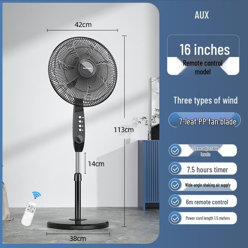 Remote Controlled Quiet Oscillating Floor Fan for Home or Office