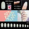 500PCS Natural Transparent Ballerina Almond  Round End Full/Half Ballet Coffin French False Nail Tips Fake Toenail Tip Manicure