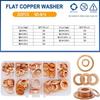 Solid Pure Copper Flat Washers Gasket Seal Ring M5 M6 M8 M10 M12 M14 M16 Metric Crush Washers For Sump Plug Oil Pipe Boat Repair Oil Drain Plugs 3