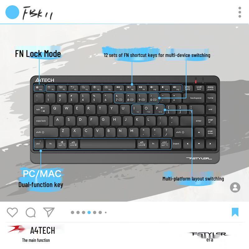 A4Tech FBK11 Portable Wireless Bluetooth Keyboard