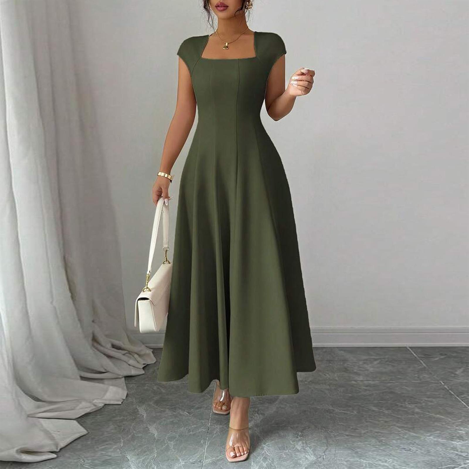 Women s Square-Neck Slim-Fit Ahem Dress L