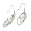Les Trésors De Lily [I3630] - Boucles Argent 'Perla' blanc argenté (rhodié) - 25x13 mm