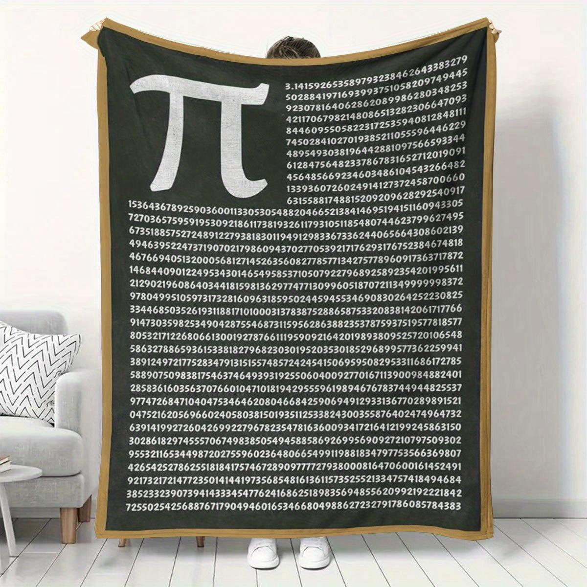

Pi Number MathThemed Flannel Blanket Cozy Pi Day Gift for Students Teachers Mathematicians 75x100cm (30x40inch)