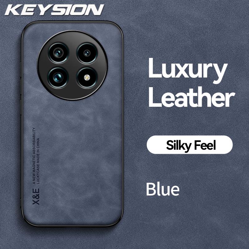 

KEYSION Роскошный ретро чехол из искусственной кожи для Realme 13 Pro+ 5G силиконовый+ПК противоударный чехол для телефона OPPO Realme 13 Pro 5G for Realme 13 Pro 5G синий