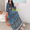 Island Vacation Skirt Xishuangbanna Travel Wear Cotton and Silk Floral Dress Xia Bohemian Skirt