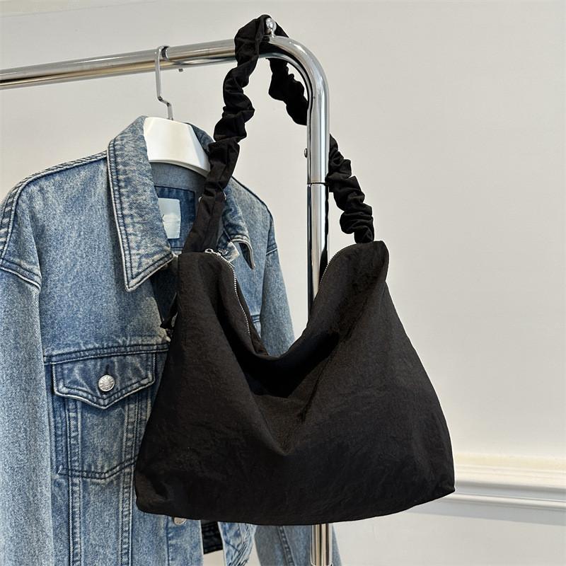 Trendy Stylish Casual Pleated Crossbody Shoulder Tote Bag With Large Capacity For Autumn