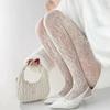 Weiße Socken Damen Sexy Netzstrümpfe Femme Sommer Dünn Blumennetz Strumpfhose Elastisch Schlankmachend Hohe Taille Ausgeschnitten Strumpfhose