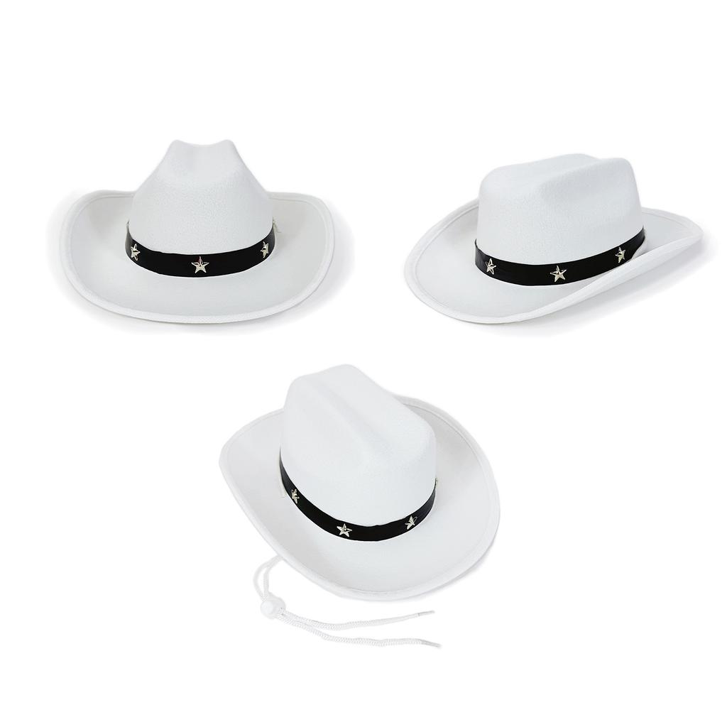 Cappelli da Cowboy Resistenti per Bambini dai 3 ai 12 Anni con Eleganti Borchie a Stella e Vestibilità Regolabile