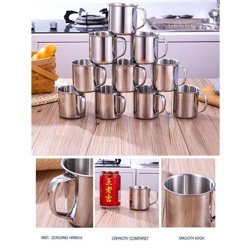 250ml Mini 304 Stainless Steel Cup, Simple Handheld Water & Mouthwash Cup for Household Use