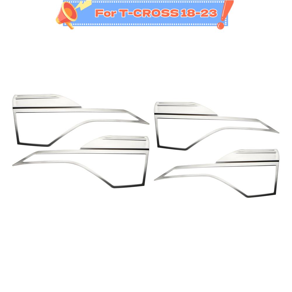 Stainless Steel Door Audio Speaker Cover Trim for Volkswagen VW T-cross Tcross 2018-2023 Stereo Loudspeaker Frame Interior Car Accessories