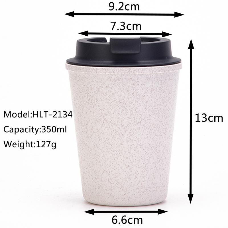 Double-Layer Water Cup Portable Mini Wheat Straw Coffee Cup Portable Fashionable And Simple Car Wheat Fragrance Cup