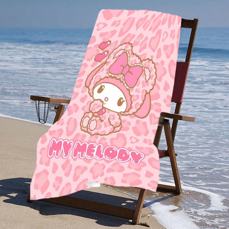Proof Beach Towel with a Sanrio My Melody2 Pattern - Soft,absorbent,quick-drying,machine Washable - Perfect for Swimming,camping,bathing