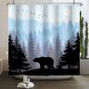 Rlsgjlkjk Forest Animals Shower Curtain Jungle Trees Plant Wildlife Bird Bear Fox Deer Modern Minimalist Bathroom Shower Curtain