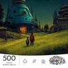 500pcs Advanced Jigsaw Puzzle Suitable for - Complex Building Night Scene with Rusty Sci-Fi Architecture, Portable Rectangular Brain for Decor, Weddin