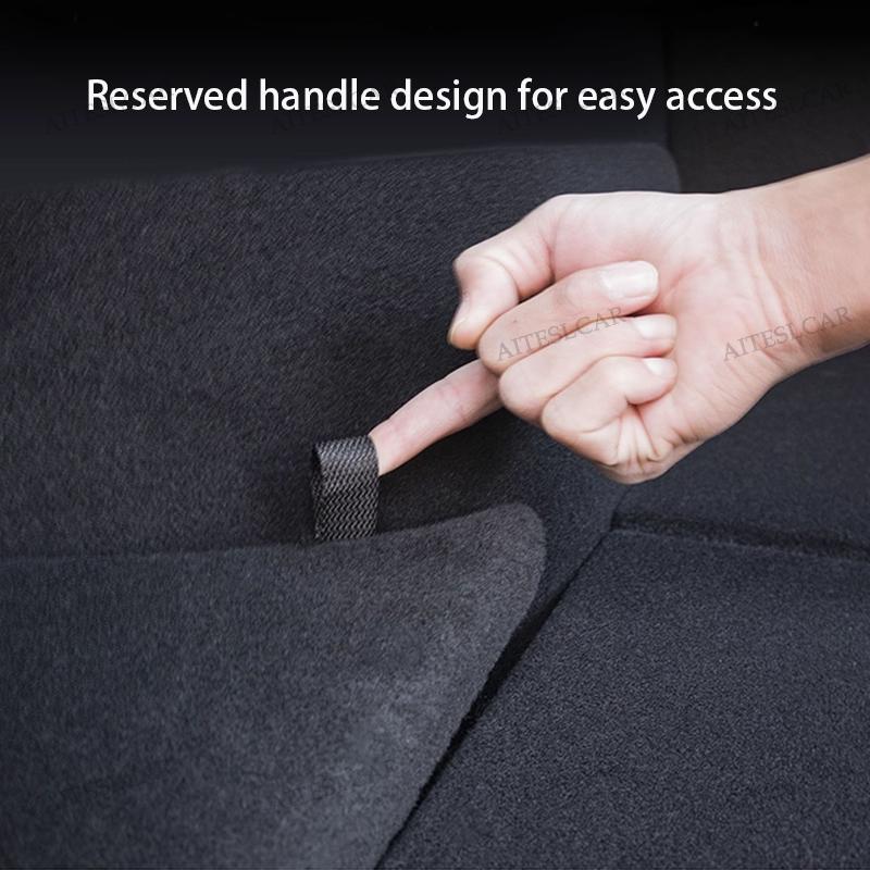 Car Trunk Side Left Right Tidying Packet Storage Box For Tesla Model Y/YL Juniper 2025-2026 Flocking Mat Cover Organizer