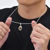 Irregular Tiger Eye Stone Pendant Neckalce for Men,Waterproof Stainless Steel Natural Stone Necklace,Stylish Jewelry Gift