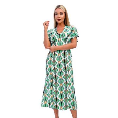 AX Paris Womens/Ladies Geometric Tie Detail Midi Dress
