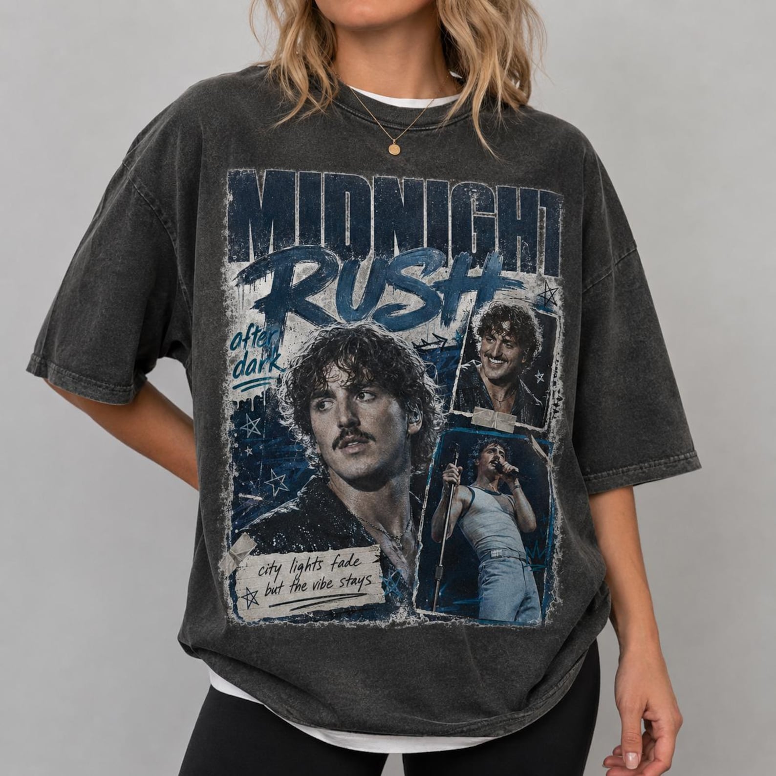 Singer Midnight Rush Concert Graphic Tee, Vintage Pop Singer Style 3XL