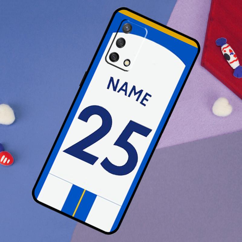 Personalised Football Number Name Case For OPPO A96 A76 A16 A18 A58 A78 A98 A17 A77 A54 A57 S A74 A5 A9 A53 A52 A72 A15 A93
