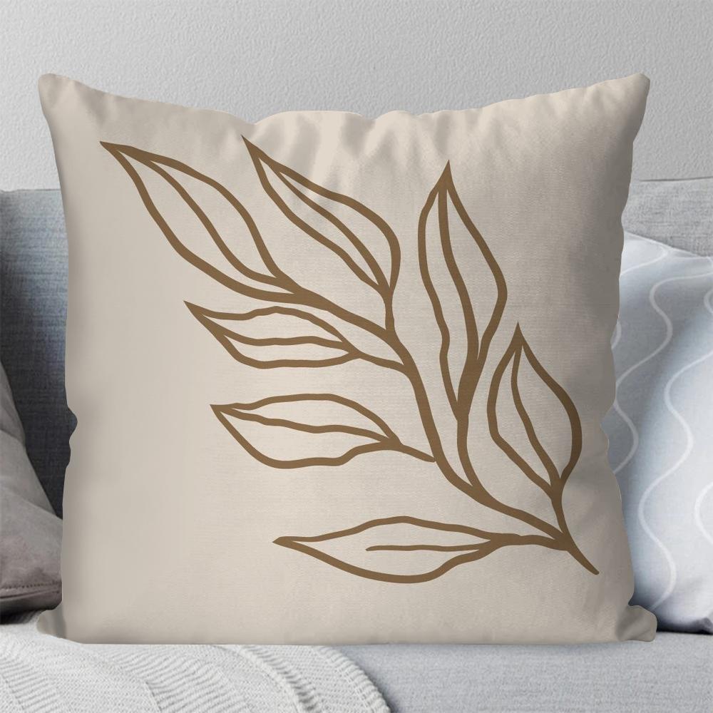 1 Stück Goldblatt Ginkgoblätter Kissenbezug Quadratisches Kissen Schlafzimmer Sofa Freizeit Komfortkissen Auto Wohnzimmer Heimdekoration 40X40