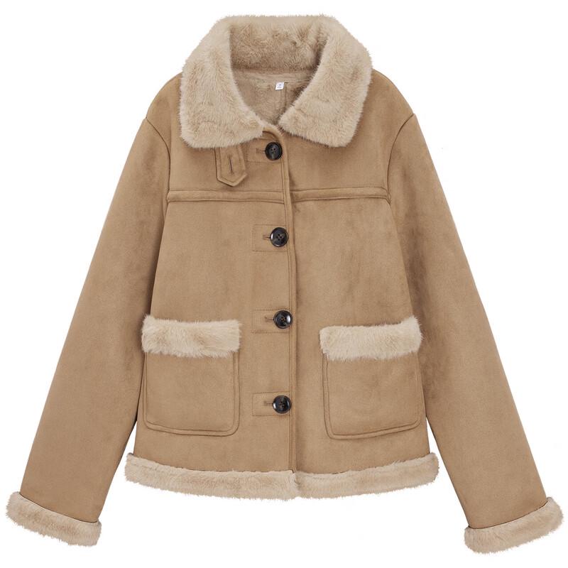 IEF Plus Size Women's Plush Lined Faux Leather Jacket