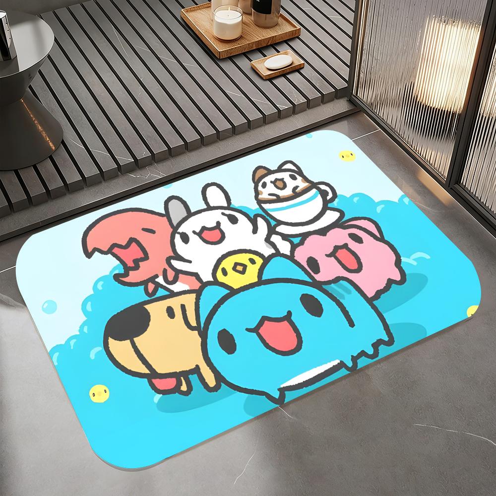 Anime C-capoo Floor Mat Diatomite Bath Mat, Quick Dry Absorbent Non-Slip Door Mat