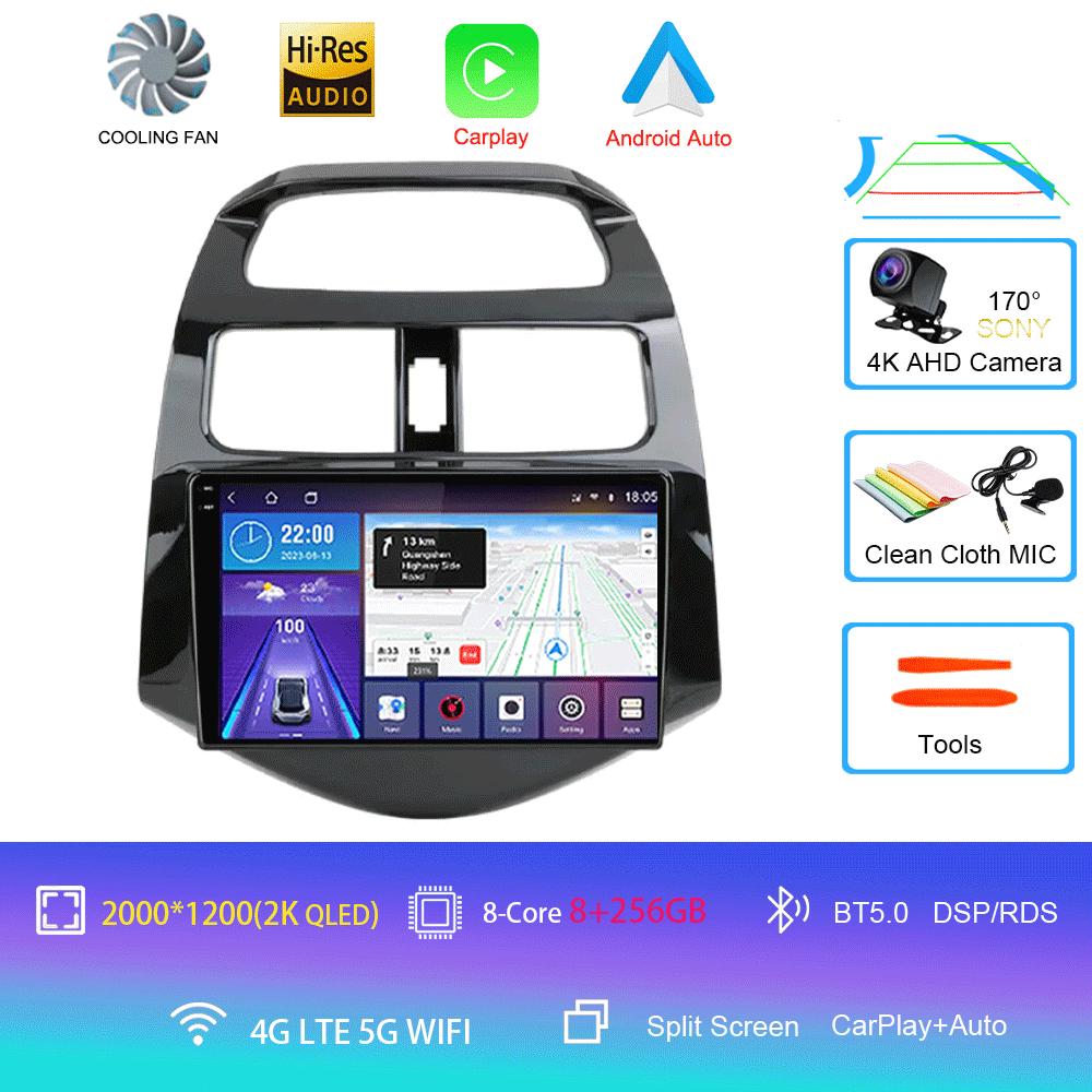 Android 14 Video Player Carplay Car Radio For Chevrolet Spark Beat Matiz Creative 2010 - 2014 Multimedia  GPS 2din Stereo