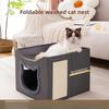 Neues doppellagiges Katzenbett für Haustiere, faltbar für den Innenbereich, kratzfeste Technologie-Stoff, waschbares und atmungsaktives Material