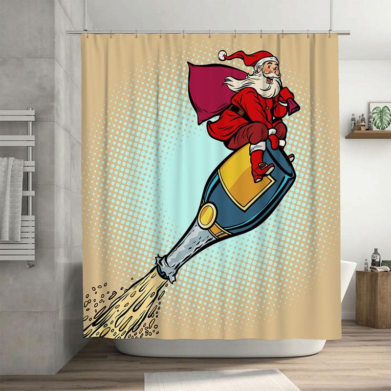 

Tu Vintage Champagne Shower Curtain Bathroom Decor Pop Art Wine Lover Gift Funny Kitchen Backdrop Wall Hanging Home Decor W60H190(CM)-1 Pcs