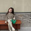 Girls Containing Cotton Temperament Suit Knitted Sweater + Knitted Pants Comfortable Two-piece Set