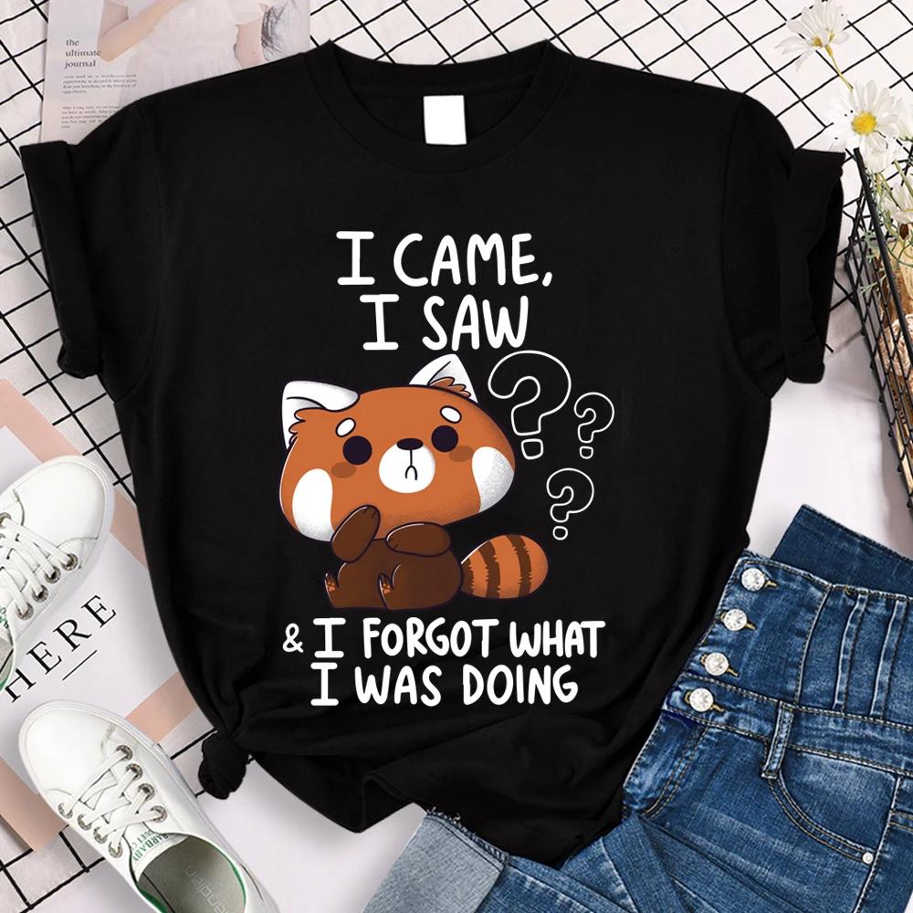 

I Came I Saw I Forgot What I Was Doing Womes Tee Shirts Short Sleeve Harajuku Style Black Shirt Summer S