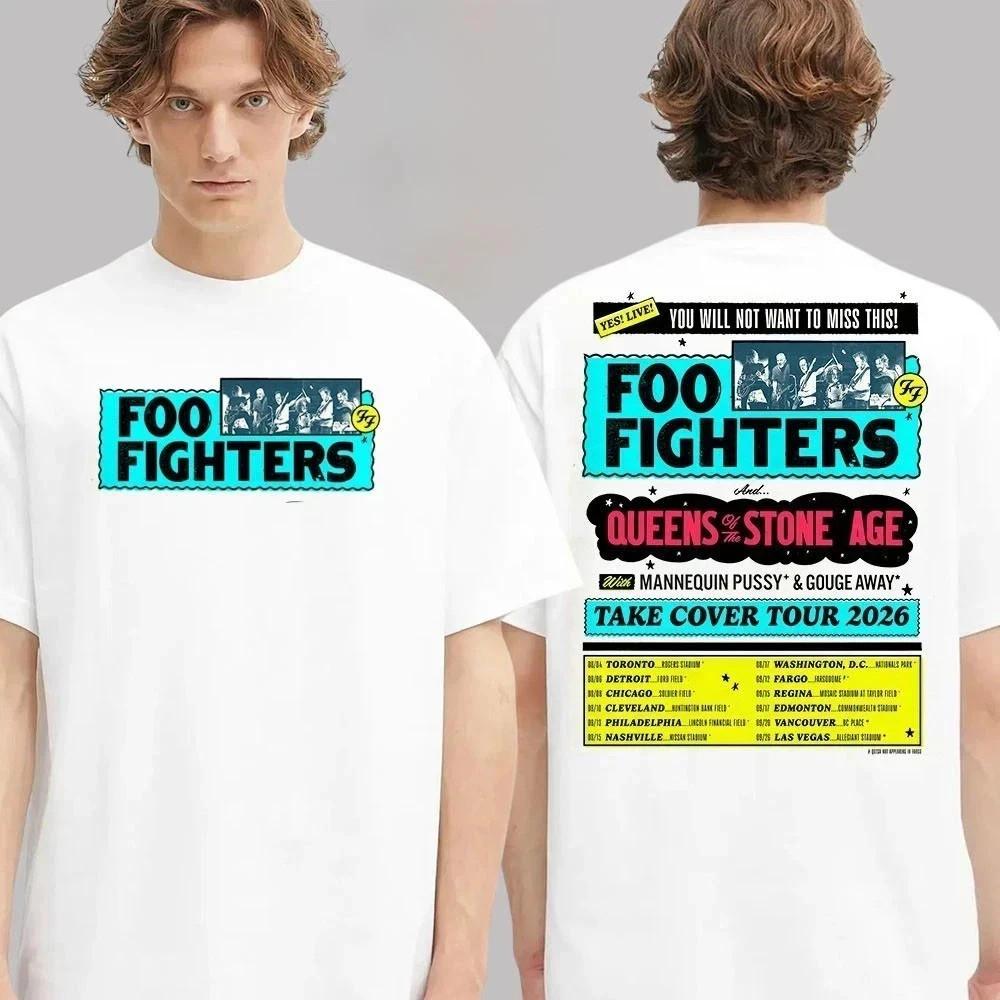 

Foo Fighters Event Poster Take Civer Tour 2026 Dates List Two Sided T-shirt Unisex T-Shirt XL
