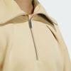 Adidas Spacer 1/2 Zip Track Top Solid Color Loose Fit Pullover Sweatshirt Women Tops Light-Khaki JJ3796