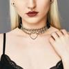 Day Collar Heart Pendant Choker Silver Chain Necklace Collars & Leashes