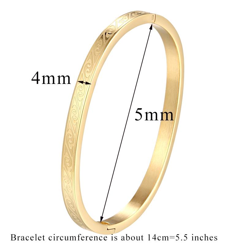 5cm Small Size Kids Bangle and 5.8cm Diameter Mother Bangle Stainless Steel High Quality Jewelry Gold Color Bracelet Wholesale