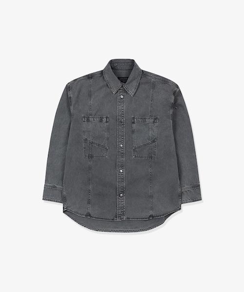 Garnet Homme Gbs31242 Khaki Oversized Garment Dyed Shirt 100