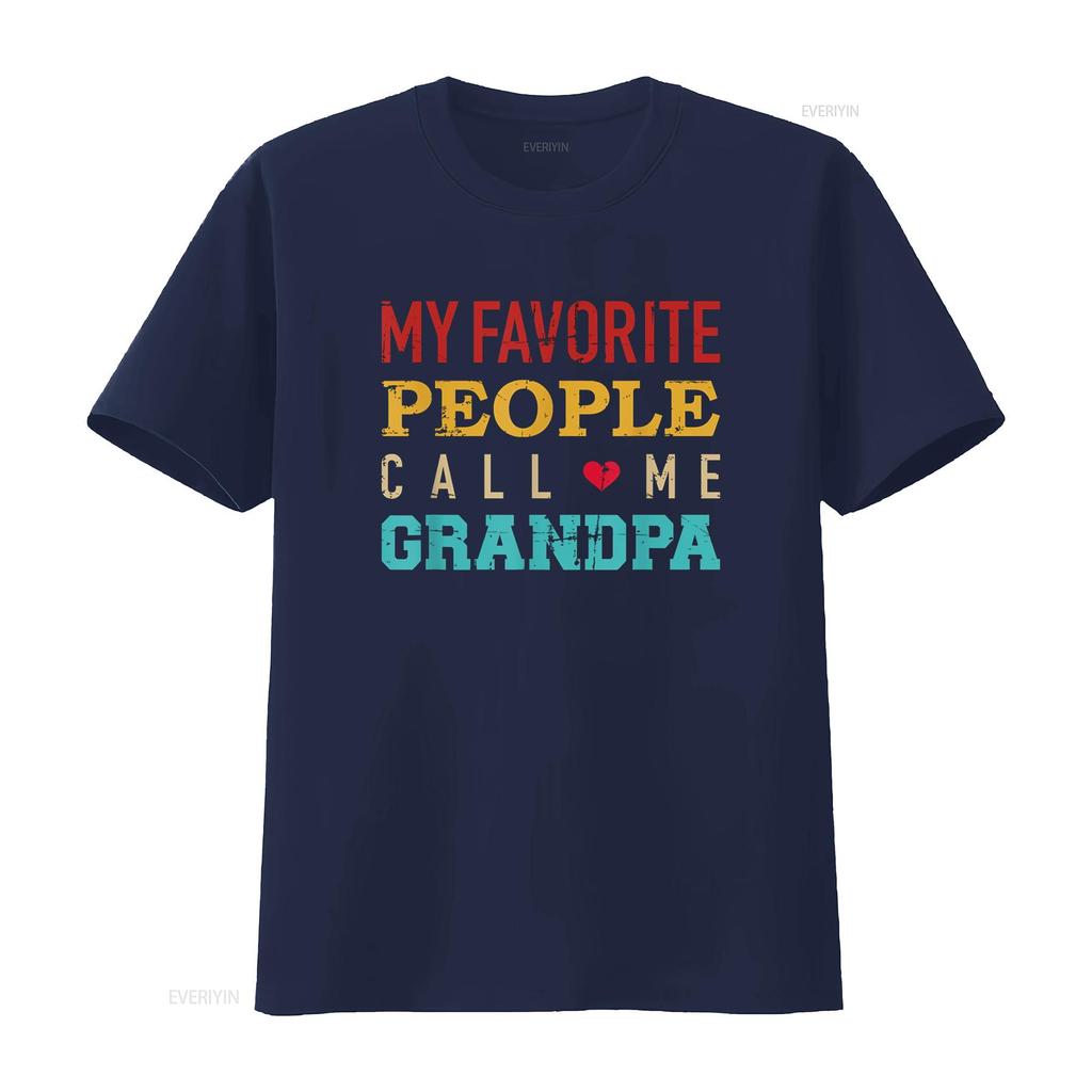 My favorite people call me grandpa T Shirt vintage Washed Comfortable fashion Versatile Slightly streetwear designer clothes