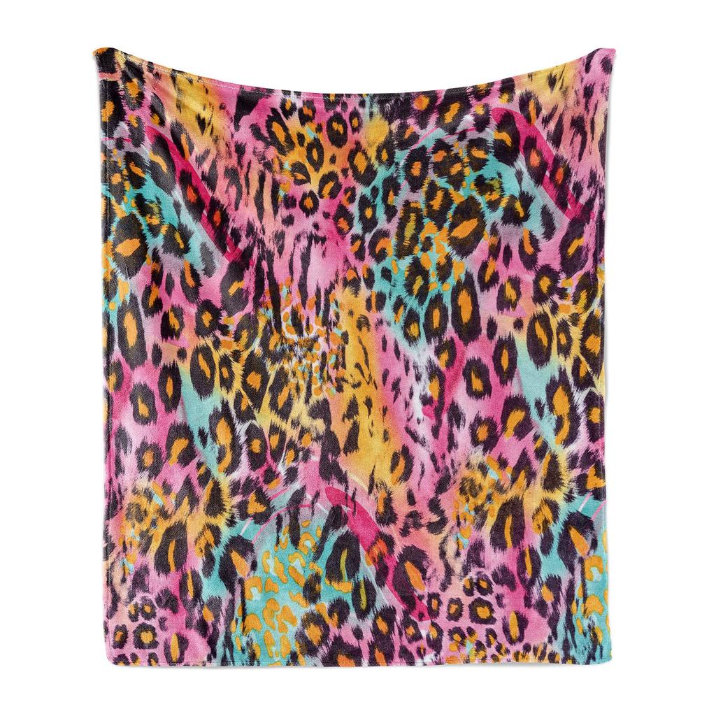 Farbe Leopardenmuster Digitaldruck Decke Damen Erwachsene Flanelldecke Wildleder-Muster Bett Sofa Decke
