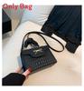 Street Style Pu Small Square Bag With Top Flap For Daily Use